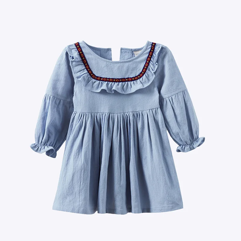 Платья принцессы для девочек новая мода осень дети с длинным Расклешенным