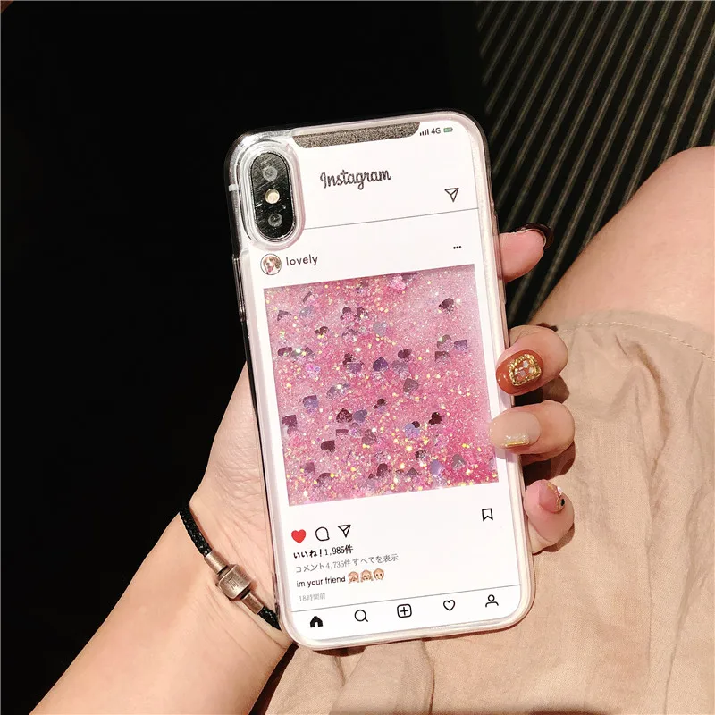 Чехол Quicksand для iPhone 7, 8 X, XR, XS Max, 6, 6s Plus, мягкий силиконовый чехол с динамической жидкостью для iPhone 6, 7, чехол, Capinha, ipone