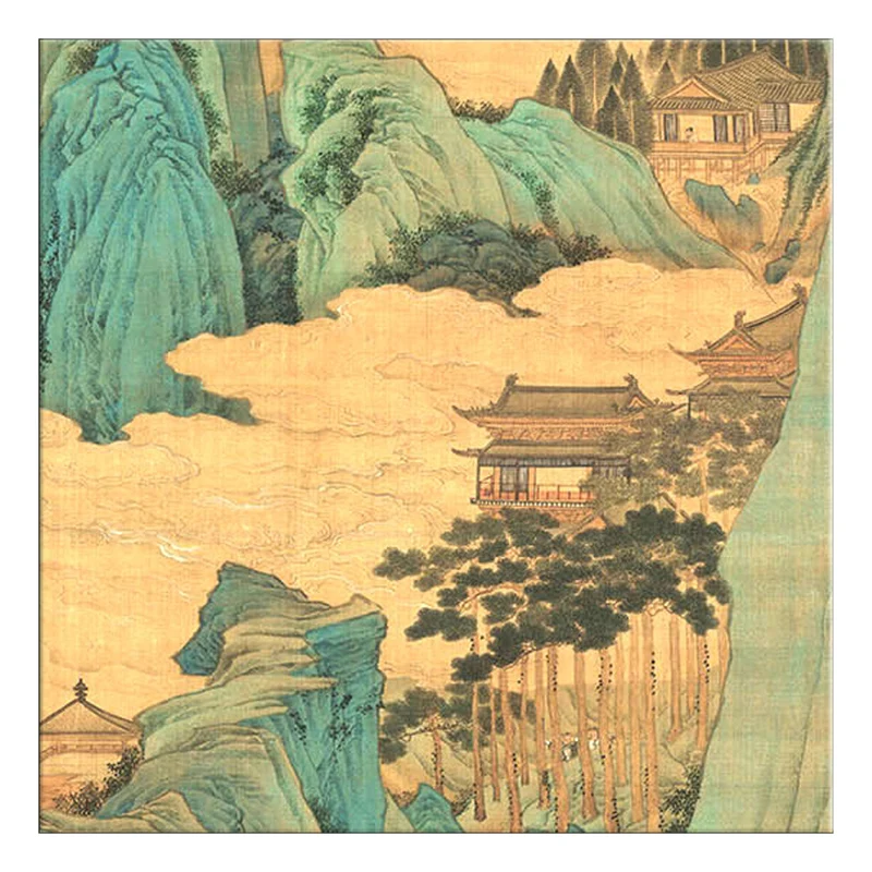 Chinese traditional calligraphy and painting living room study hang Qiu Ying peach garden frameless scro|painting calligraphy|chinese