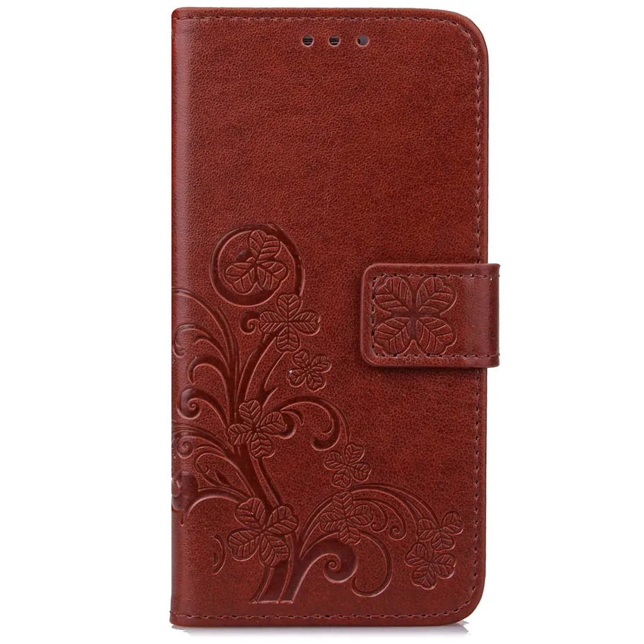 Brown Чехол-бумажник для Redmi GO с откидной крышкой для xiaomi redmi GO, чехол для redmi GO из искусственной кожи, чехол для телефона для xiaomi redmi GO, чехол с объемным изображением клевера - Цвет: Brown