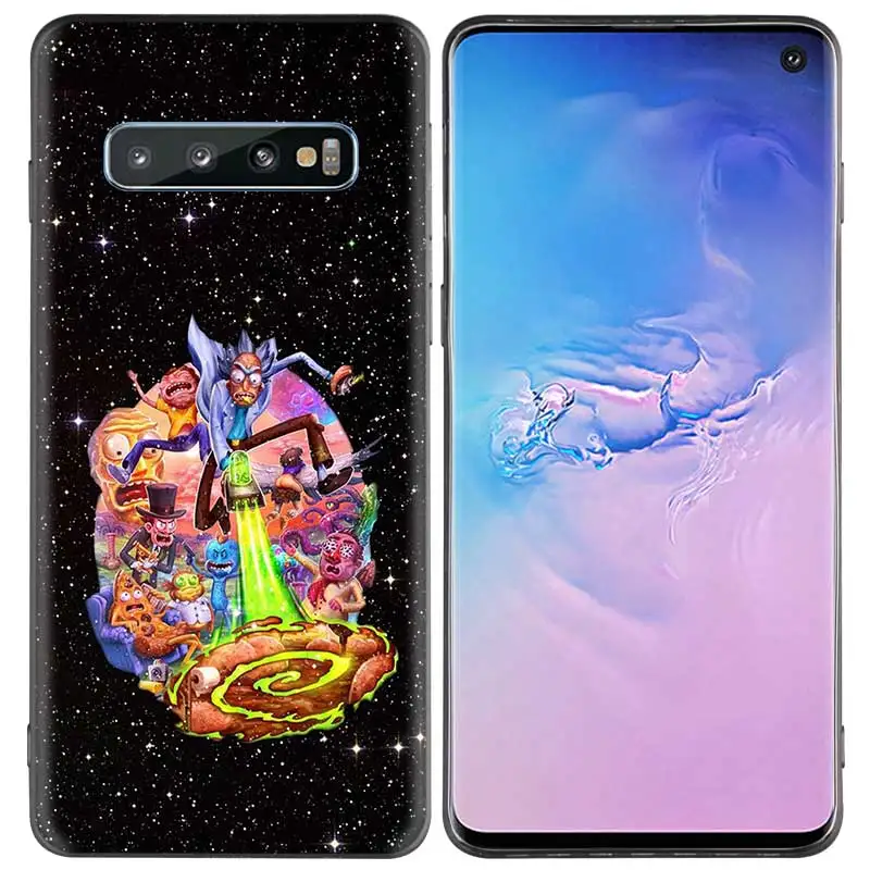 Черный силиконовый чехол Рик и Морти для samsung Galaxy M20 S10e S10 S9 M10 S8 Plus 5G S7 S6 Edge M40 M30 мультяшный мягкий чехол