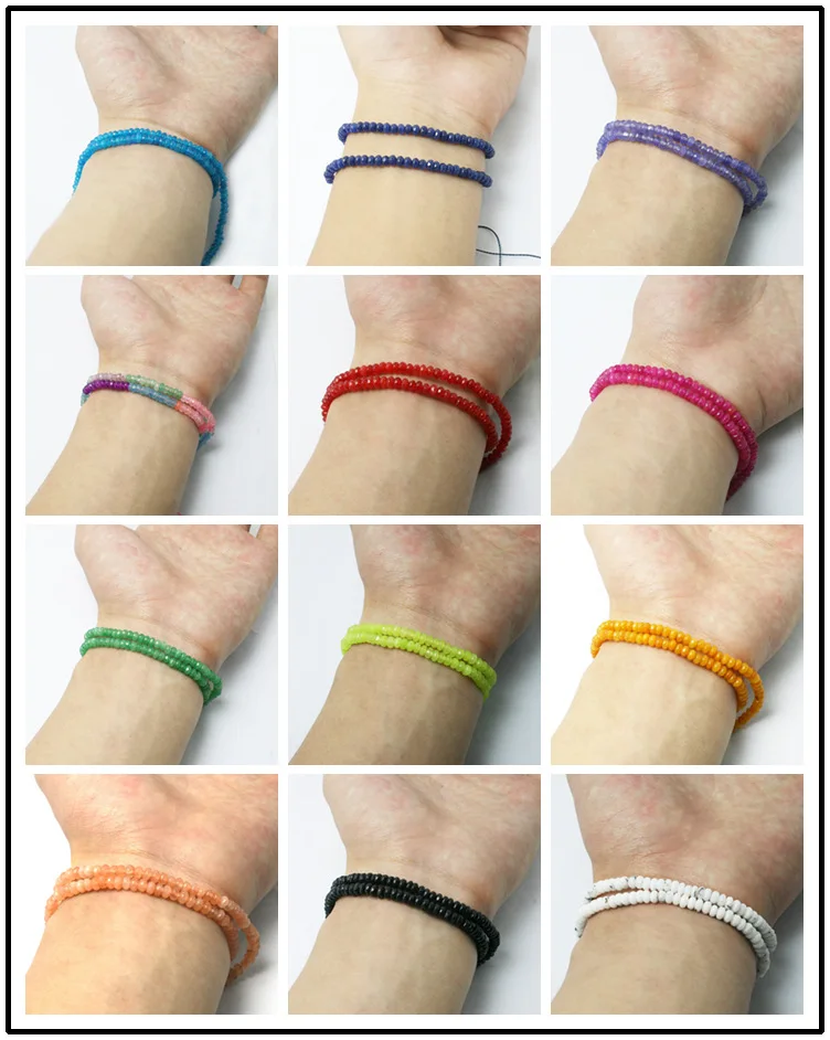 Модный летний стиль Натуральный Крашеный драгоценный камень 3*4 мм граненые