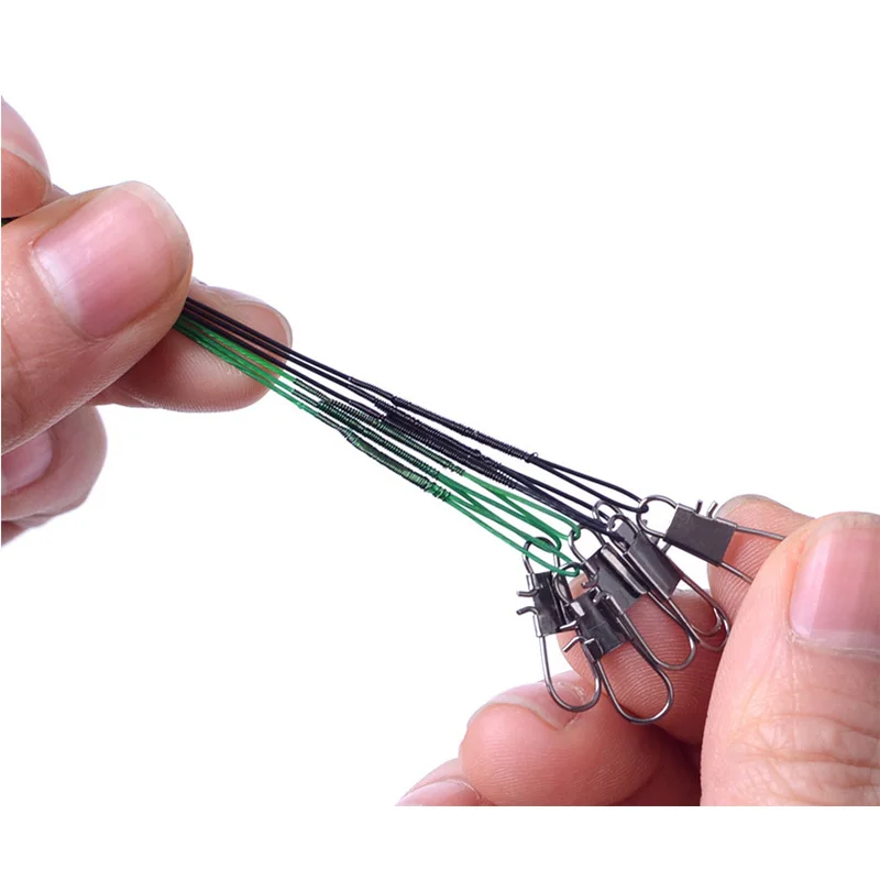 20 шт./лот леска из нержавеющей стали с защитой от укуса поводок вертлюжным