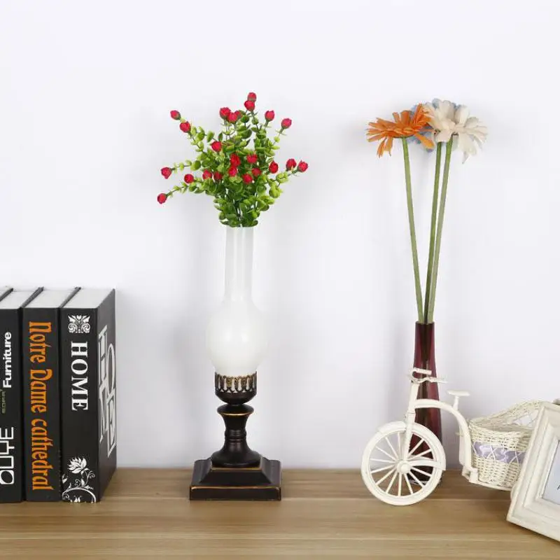 Сельская пасторальная железная стеклянная ваза светодиодная настольная лампа E27