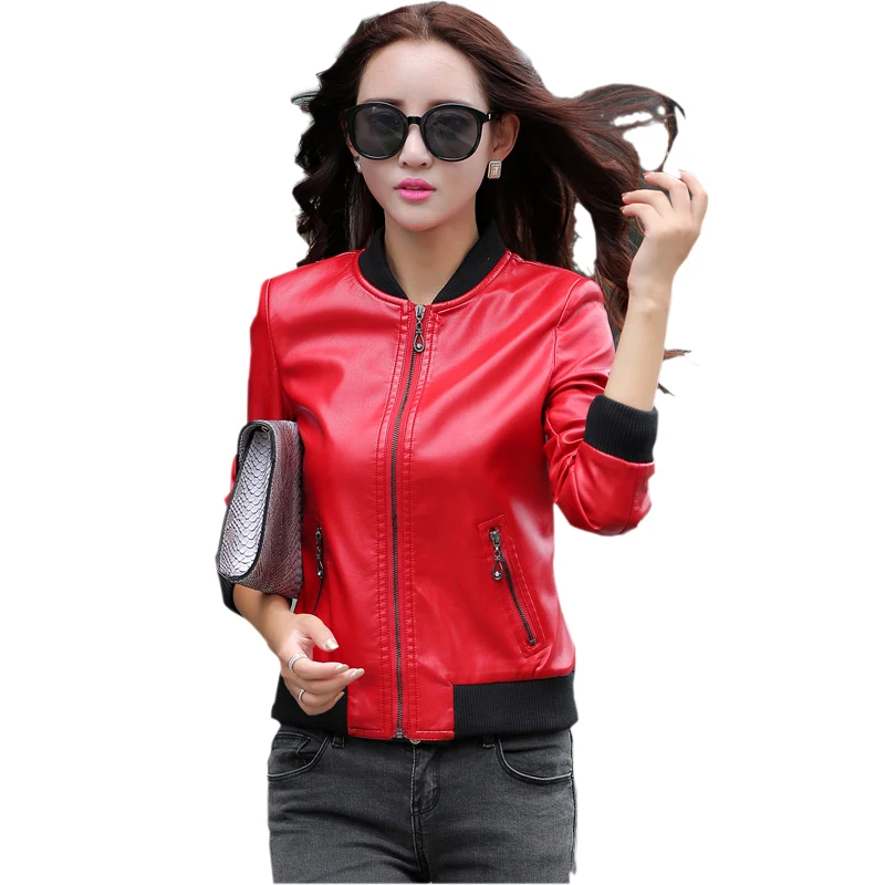 Женская Весенняя куртка из искусственной кожи новинка 2018 женская короткая