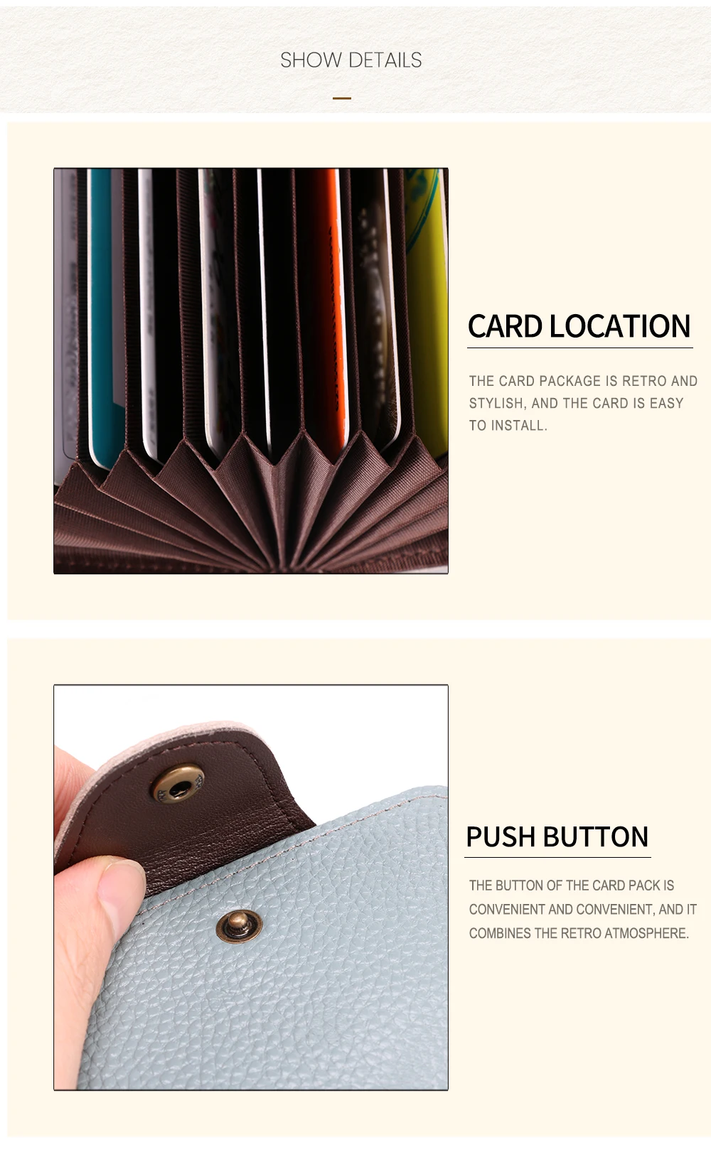 JOYIR Card Holder Wallet RFID Women Genuine Leather 11 Bits Card Case Business Credit Card Holder Card Wallet Clutch Handbag