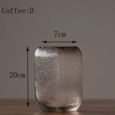 Coffee D 20x12x7cm Американский минималистский стеклянная ваза высокого качества ручной выдувный электроплатин настольные вазы Гидропоники цветочные контейнеры домашний декор - Цвет: Coffee D 20x12x7cm