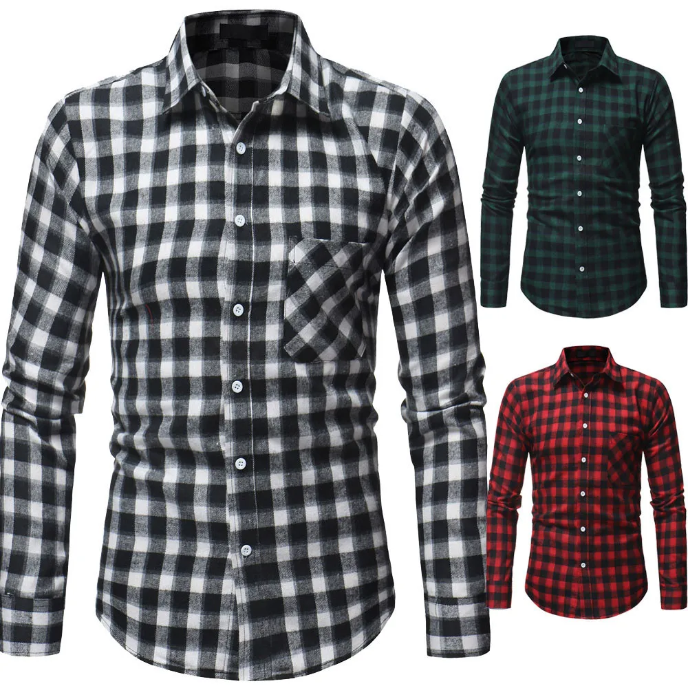 Мужской свитер с длинным рукавом feitong клетчатый застежкой на шее осень и каждый