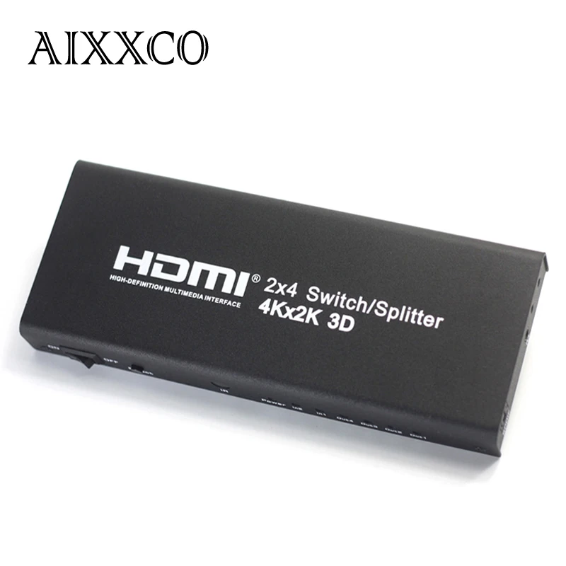 Сплиттер/переключатель AIXXCO HDMI 2x4 2 входа 4 выхода v1.4 4K порт для PS3 PS4 Xbox 360 PC DV DVD HDTV