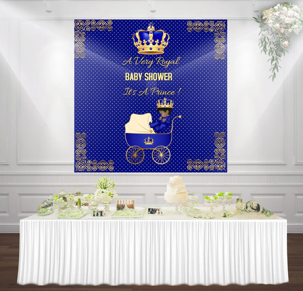 HUAYI Королевский синий и золотой Маленький принц фотография Фон детский душ фон sm