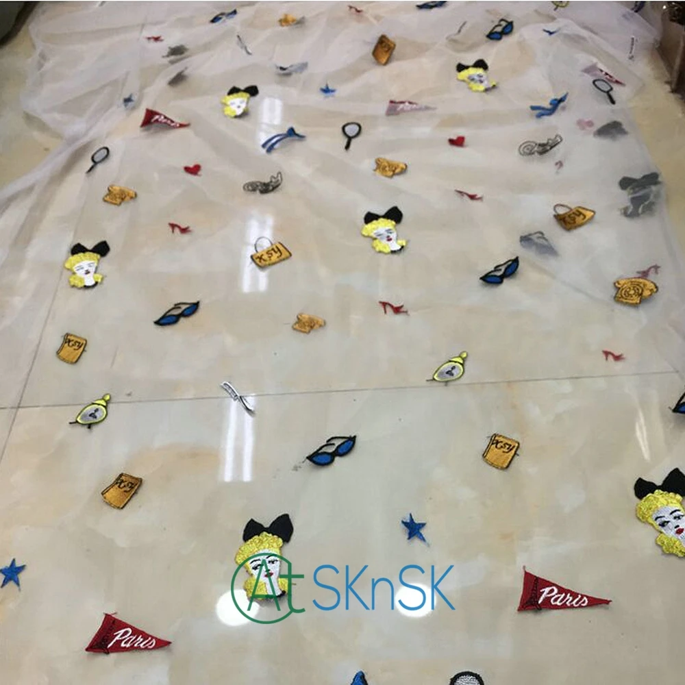 Винтажный стиль вышивка тюль кружевное платье для Diy кружева ткань аксессуары