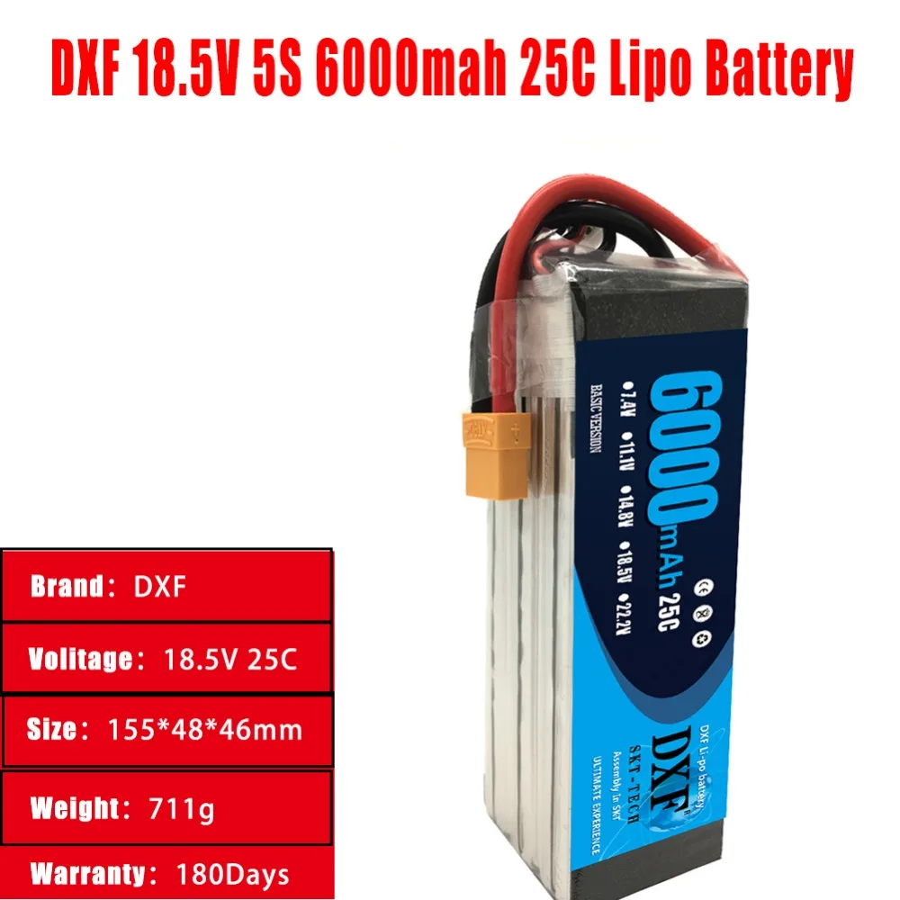 

DXF 5S 18.5V 6000mAh 25C For RC Helicopter Drone Car Quadcopter Airplane Boat Model Remote Control Toys Lithium Battery