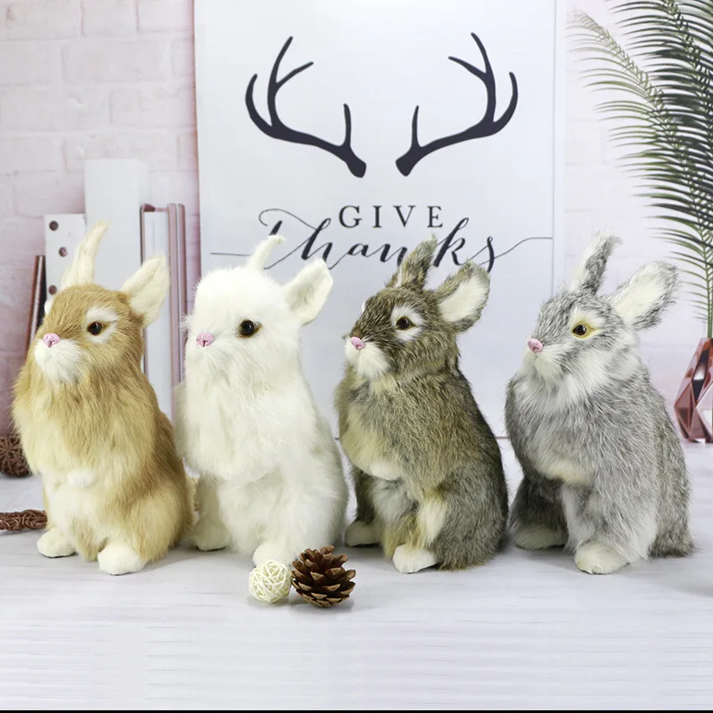 Реалистичные Модели кроликов белого желтого серого коричневого цветов детские