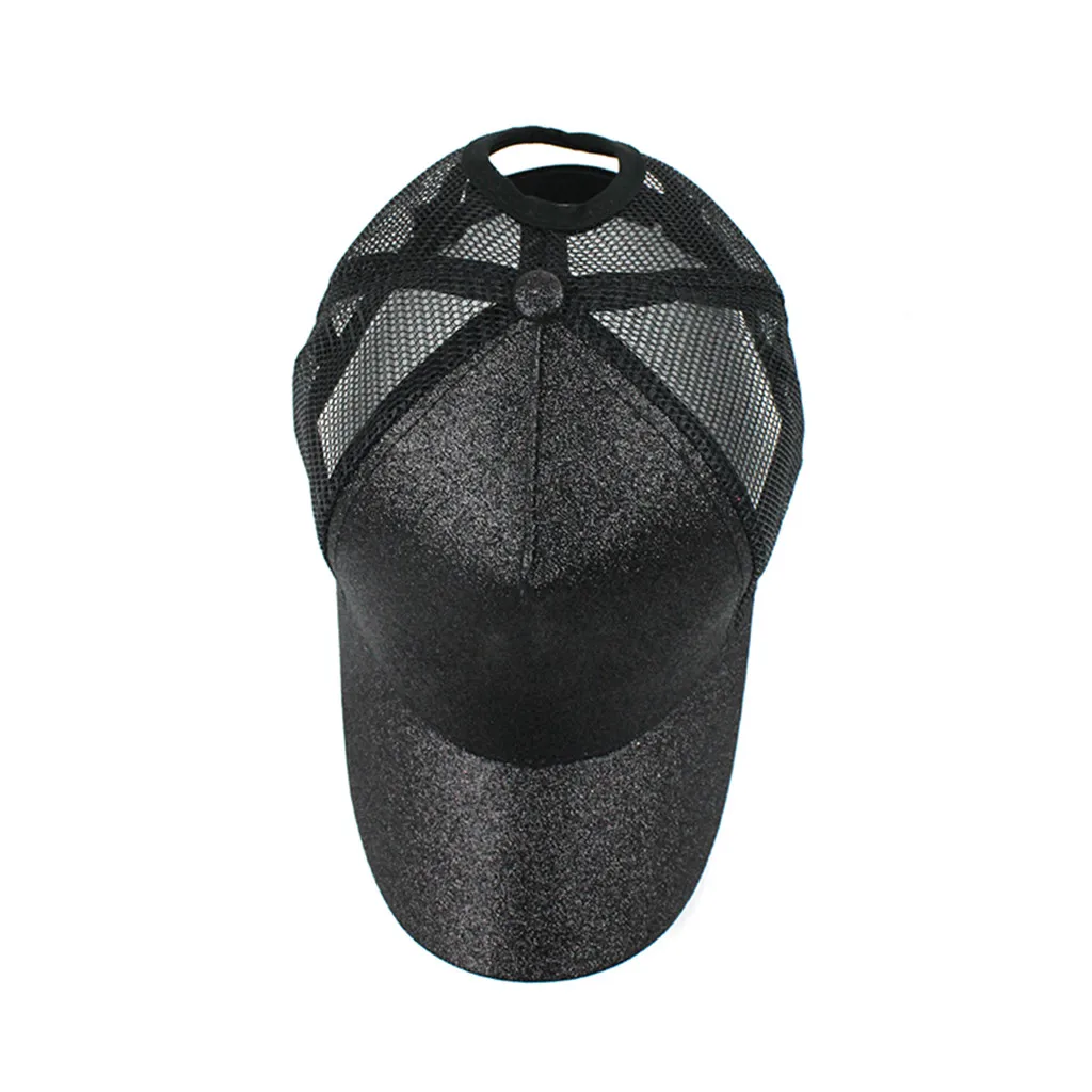 girls cap Ponytail Messy Buns Trucker Plain Baseball Visor Cap Unisex Glitter Hat petten voor mannen cappellini uomo#XP15