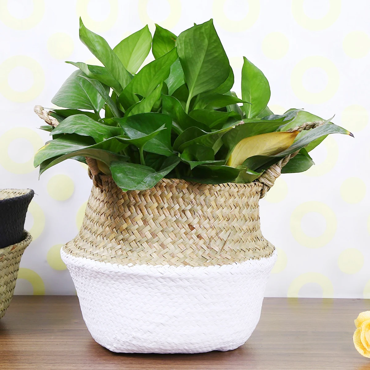 Складная натуральных водорослей тканые корзины для хранения прачечная пикника