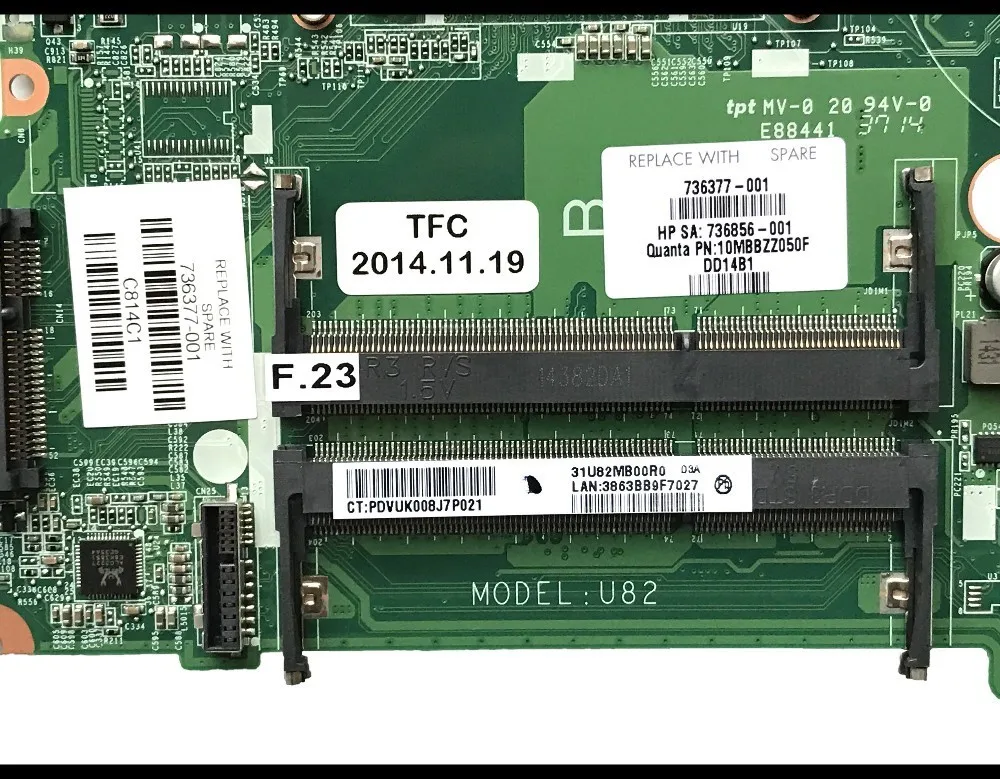 Материнская плата для ноутбука HP Pavilion 15-N 736377-501 737377-001 DA0U82MB6D0 SR170 DDR3L 100% полностью