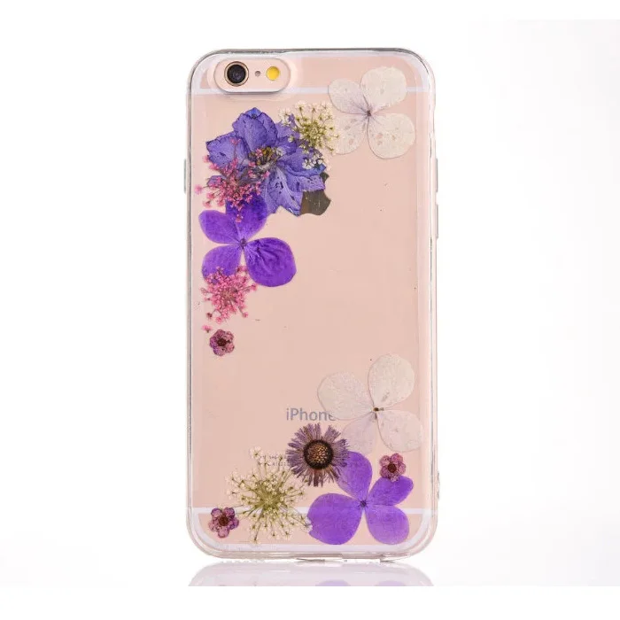 FULAIKATE прозрачный чехол с настоящим цветком для iPhone6 6s Plus мягкая задняя крышка