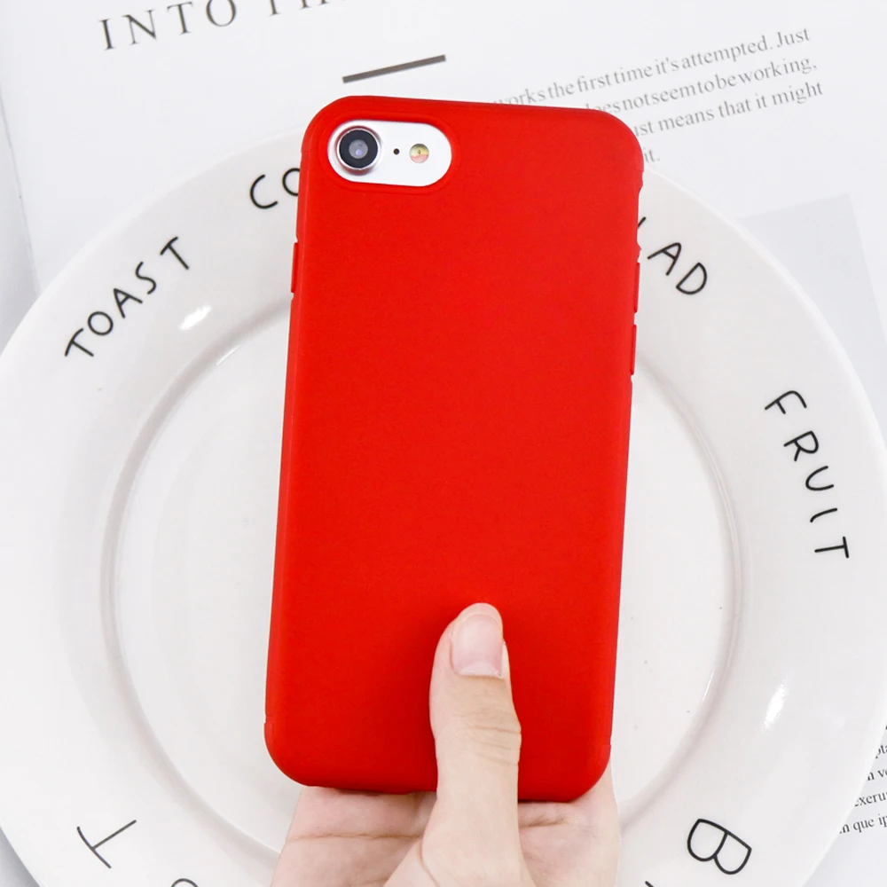 Матовый мягкий чехол из ТПУ ярких цветов для iPhone 7 Apple 6 6s 8 Plus X оригинальный