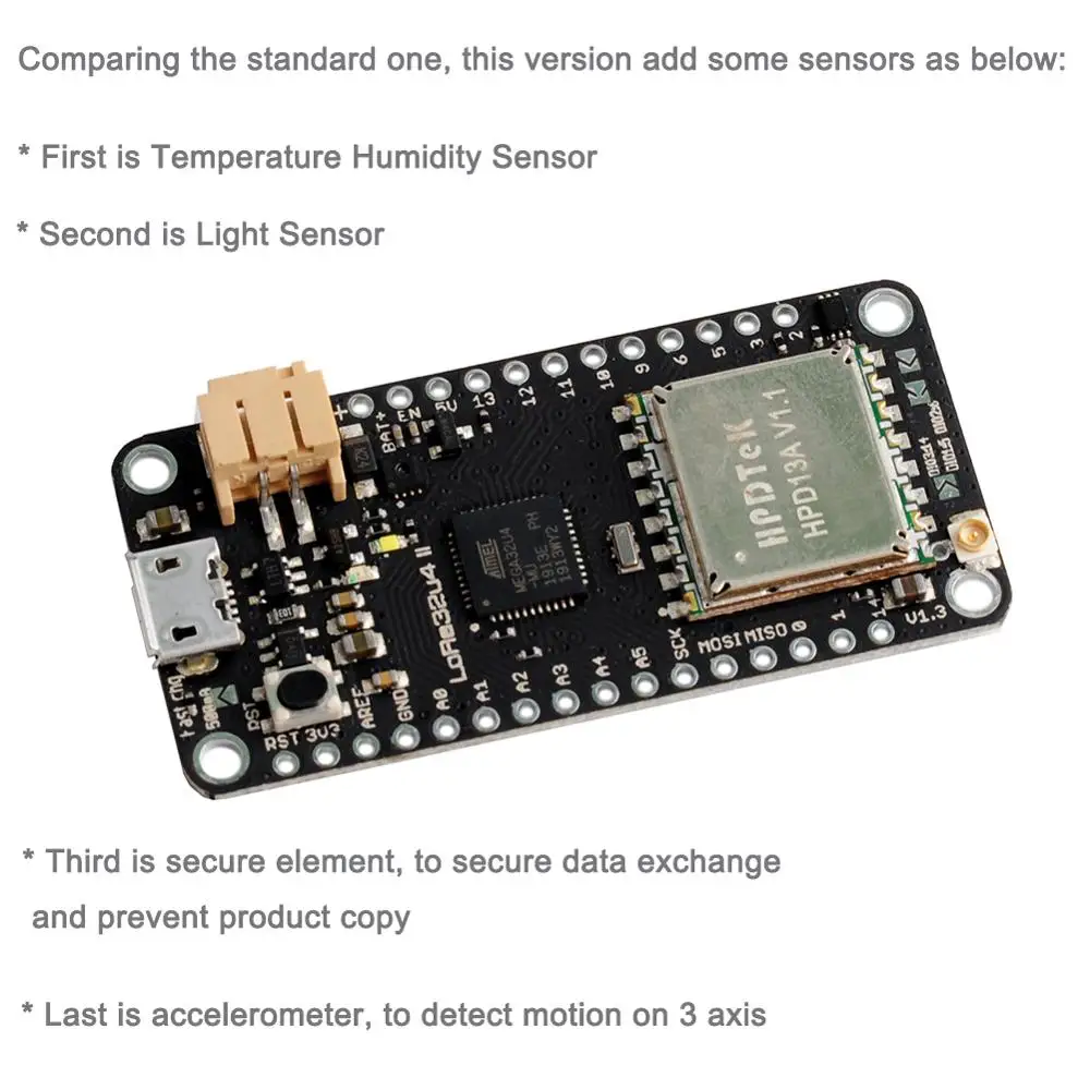 Модуль платы разработки Lora 2 компл./лот Upgrade LoRa32u4 II LiPo Atmega328 SX1276 HPD13 868 МГц 915 датчик