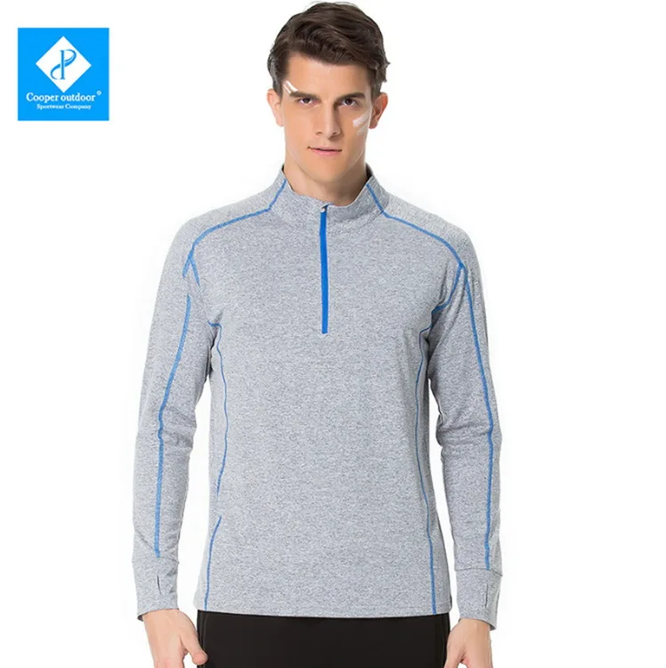 Мужские Пеший Туризм футболка воротник 1/4 на молнии Прохладный строчкой с