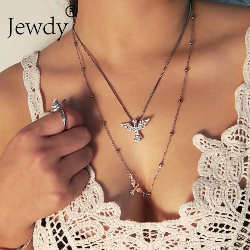 Jewdy винтажные сексуальные длинные ожерелья модное многослойное ожерелье с