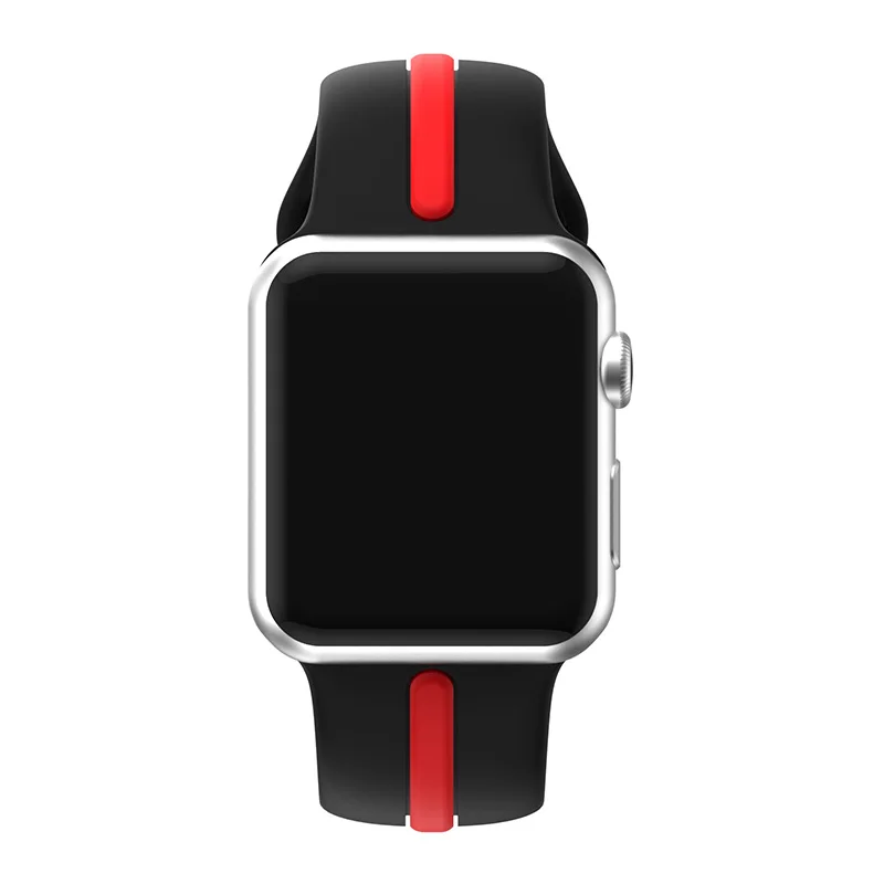 Спортивный силиконовый ремешок для наручных часов Apple Watch, ремешок 42 мм, длина-44 мм, 40 мм, 38 мм, версия наручных часов Iwatch серии 4/3/2/1 наручные часы браслет ремешок для ремня