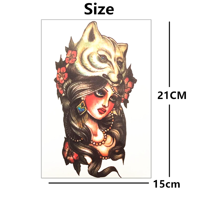 SHNAPIGN Sexy wolf tribe beauty Flash стикер татуировки 21*15 см водонепроницаемый Tatto Harajuku хна
