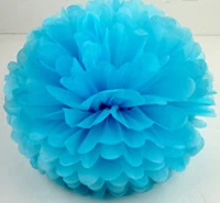 100 шт 1"(25 см) тканевая бумага pom poms украшения для дома Бумажные цветы-шары для дня рождения свадебные принадлежности пом-помы из ткани - Цвет: Blue