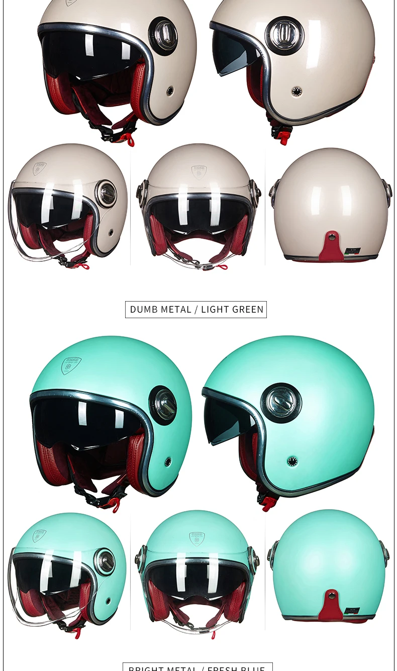 BEON B-108A moto rcycle шлем 3/4 с открытым лицом шлемы moto cross винтажный шлем moto casque Capacete Ретро шлем