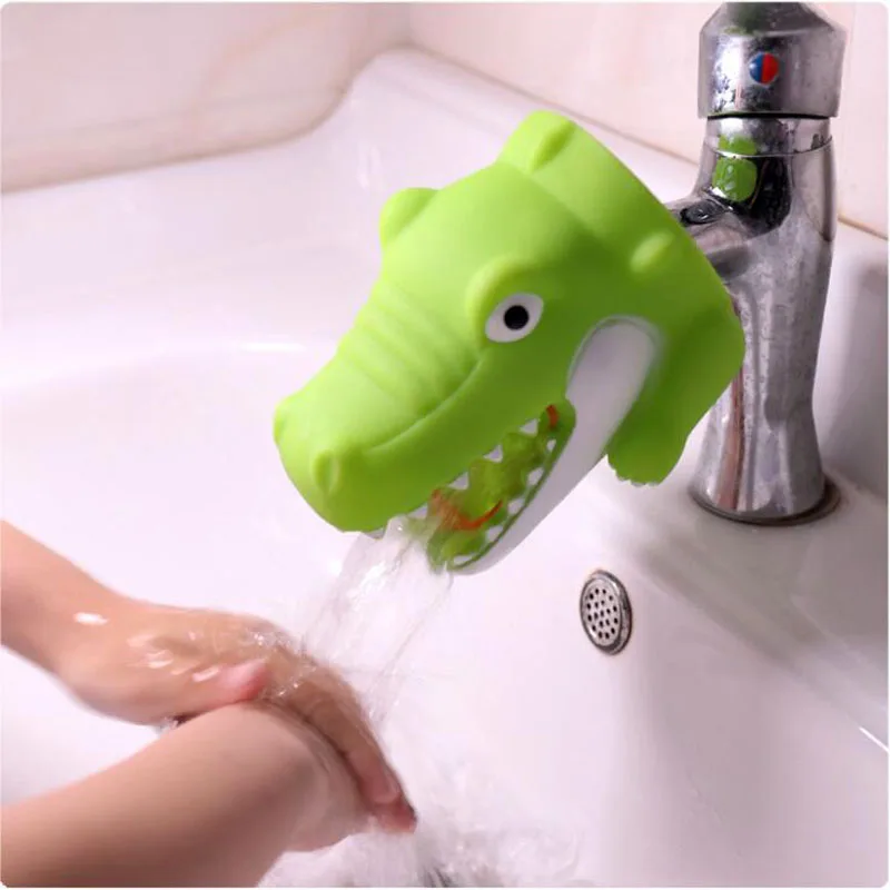 Crocodile Silicone Удлинитель для смесителя, прочный, милый, мультяшный, для детей, для малышей, для раковины, для ванной, расширитель для смесителя, ручная мойка, для детей, расширитель для смесителя - Цвет: Crocodile Silicone