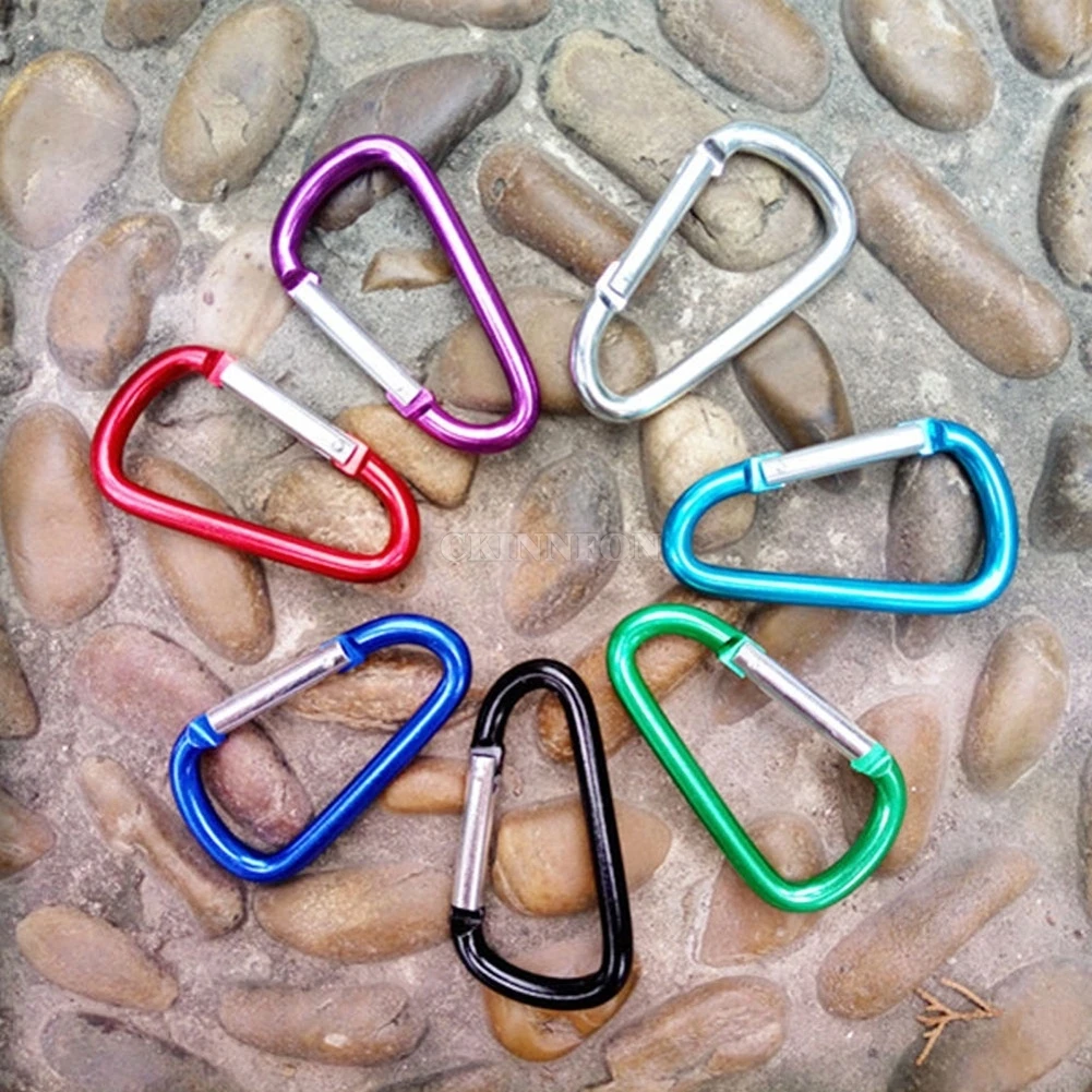 

5000Pcs/Lot Outdoor Sports Aluminium Alloy Safety Buckle Multi Tool Climbing Button Type D Carabiner Hiking Hook
