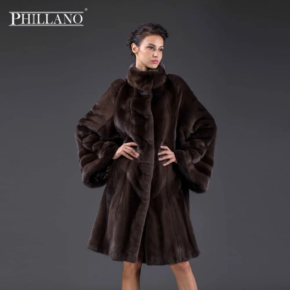 2016 PHILLANO Меховое Пальто Рукав летучая мышь Тёплая Зимняя Одежда Парка Шубы Из Меха