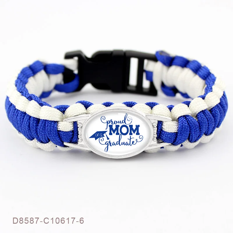 Senior 2018 2019 2020 Proud Mom of a Graduate Military Parachute 550 Cord Wristband Unisex Survival Paracord Bracelets | Украшения и