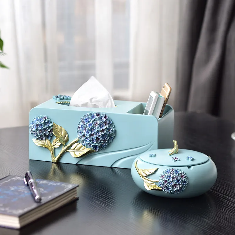 

Creative European Living Room Simple Home Luxury Meal Tissue Box Multi-function Tray Remote Control Storage Box M1121