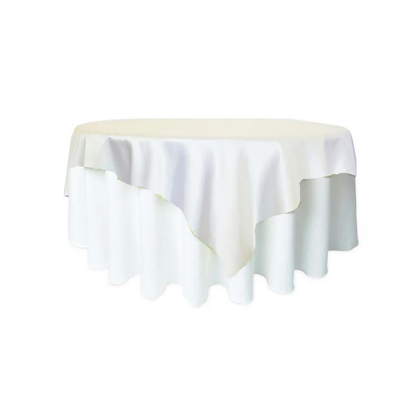 White 5" /72" квадратная атласная Накладка/12" круглая сатиновая скатерть для свадебной вечеринки, ресторана, банкета, декора - Цвет: White