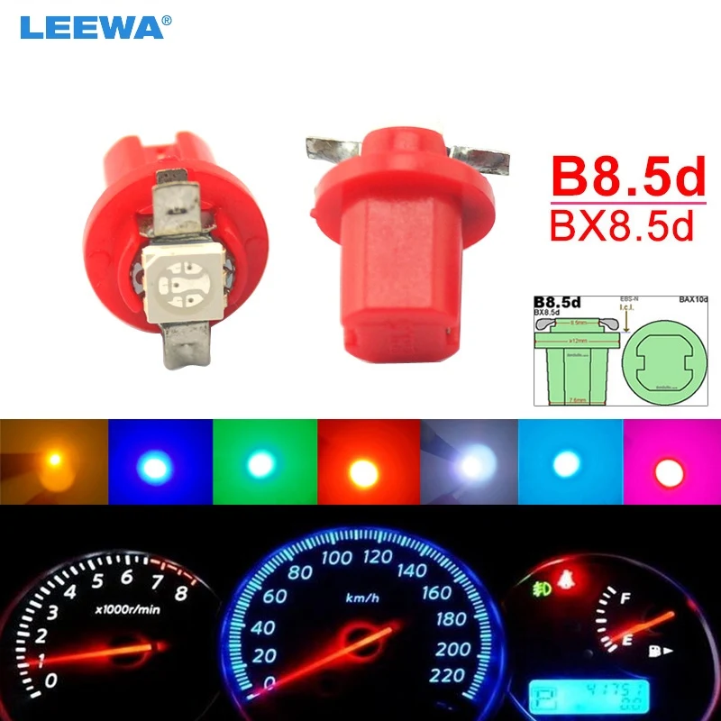 LEEWA 5 шт. автомобиля 12V B8.5d/BX8.5d/BAX10d 1SMD 5050 датчик приборной панели светодиодный