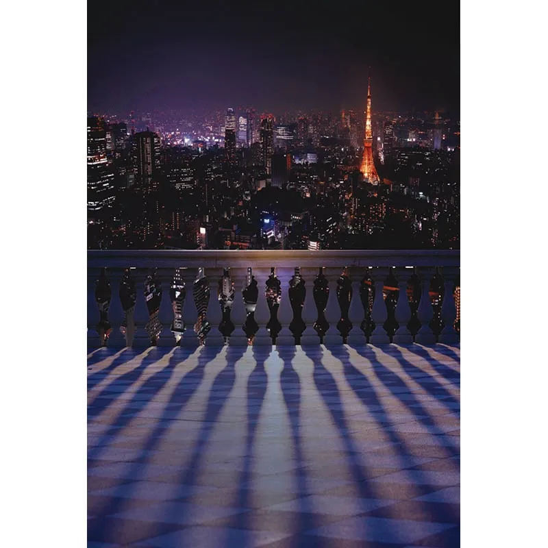 Виниловый фон для портретной фотосъемки с изображением ночной улицы Парижа |