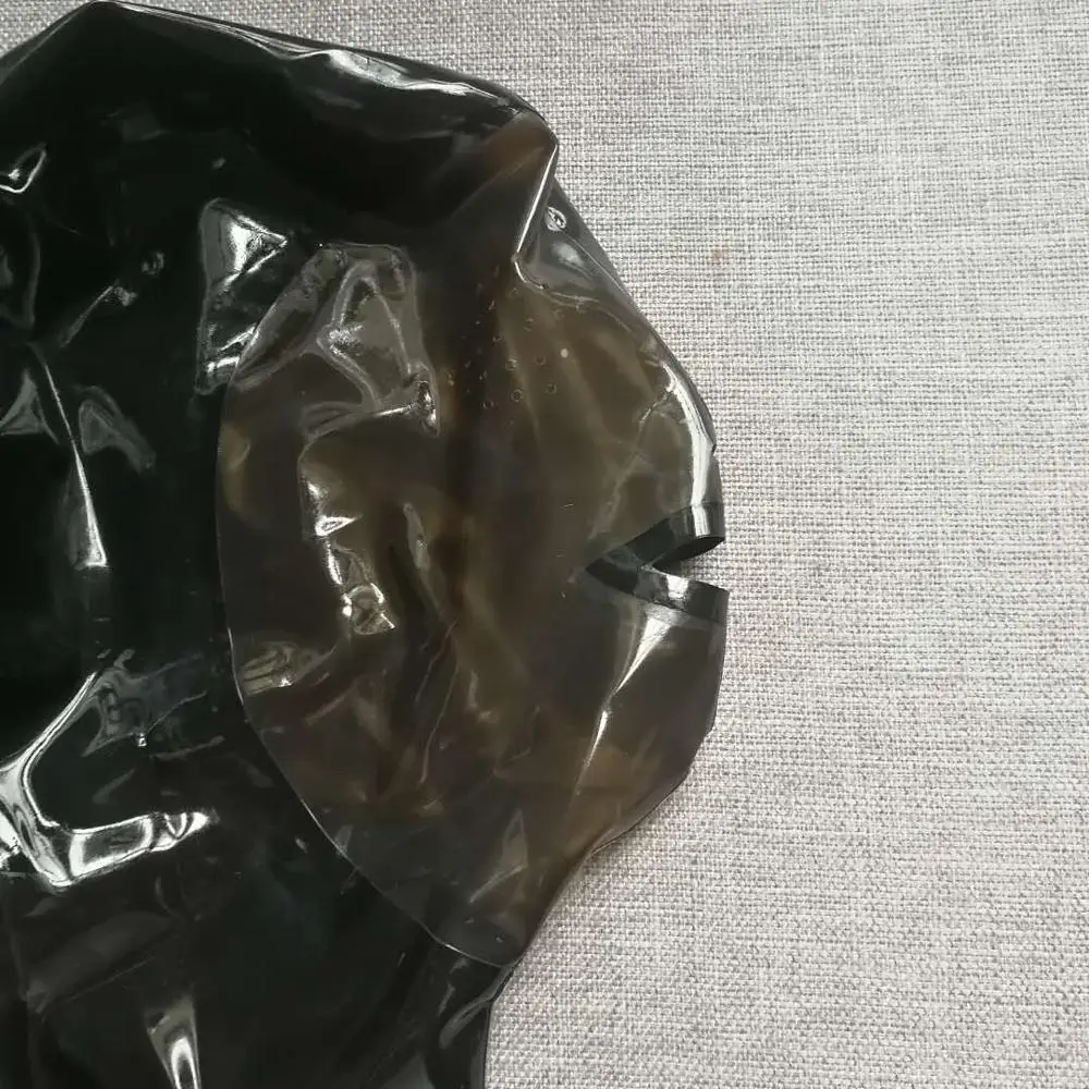 Латекс капот с молния сзади латексная маска открытым ртом S-L-Размеры доступны 0 4