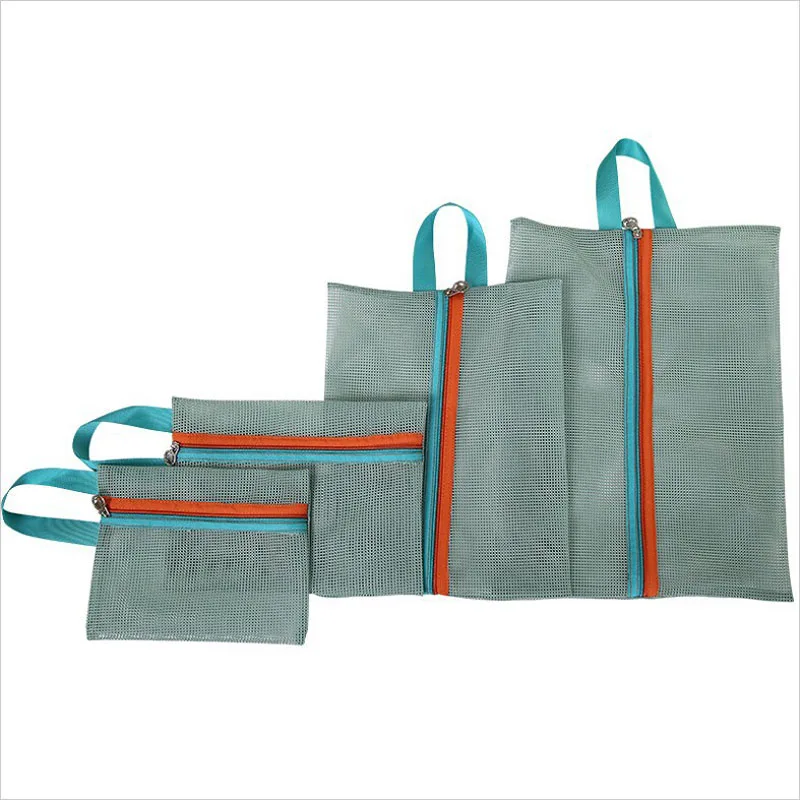 

10SETS / LOT Thicken Travel Bag Portable Travel Mesh Bag Clothes Underwear Hanging Bag Pouch Wholesale