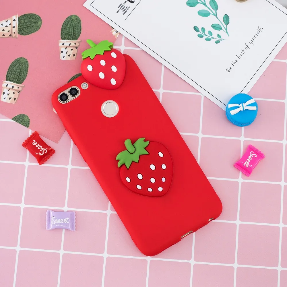 Чехол с изображением единорога панды и фруктов для fundas Huawei P Smart Case Enjoy 7S Coque P20 Lite Y5