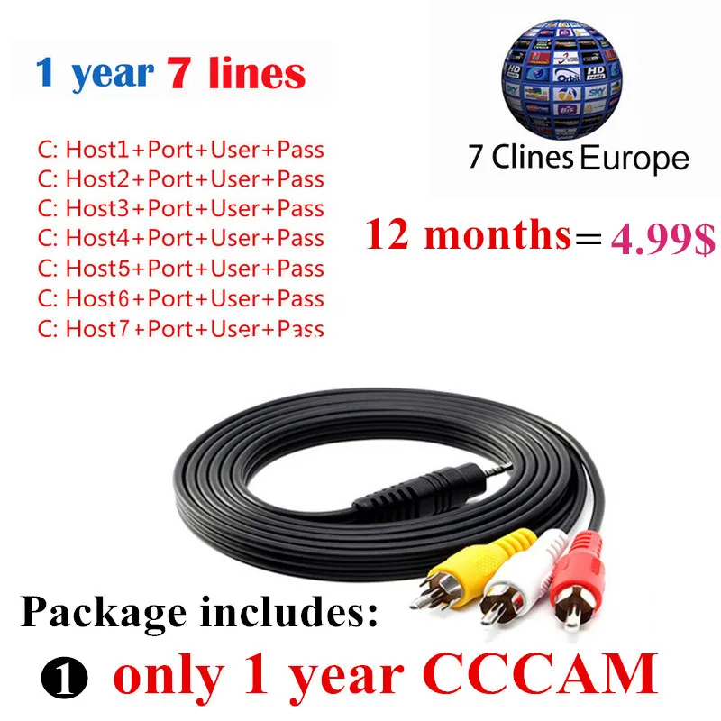 only 1 year cccam HD 2 года CCCAM 7 линий Cline сервер счет для спутникового приемника Испания Великобритания Германия французский Италия POLSAT MOVISTAR ES Испания - Цвет: only 1 year cccam