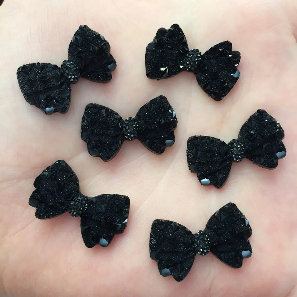 40 шт. черный бант с плоской спиной альбом для скрапбукинга из смолы Свадебный