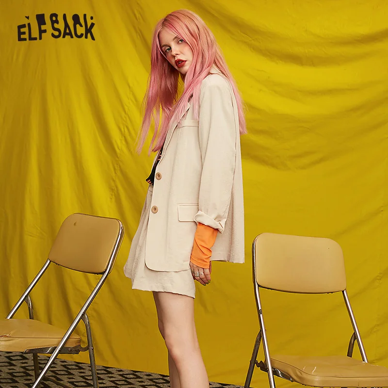 ELF SACK однотонный винтажный тонкий женский комплект Amy green Модный повседневный