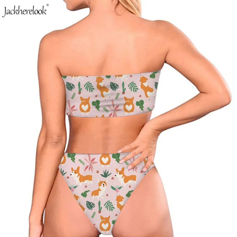 Купальник бандо Jackherelook Женский пикантный комплект бикини купальник без бретелек