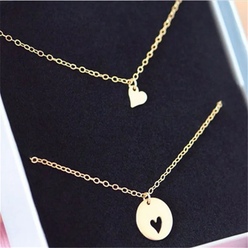 2 шт./комплект женское колье с подвеской в виде сердца|mom necklace|necklace heartnecklaces & pendants |