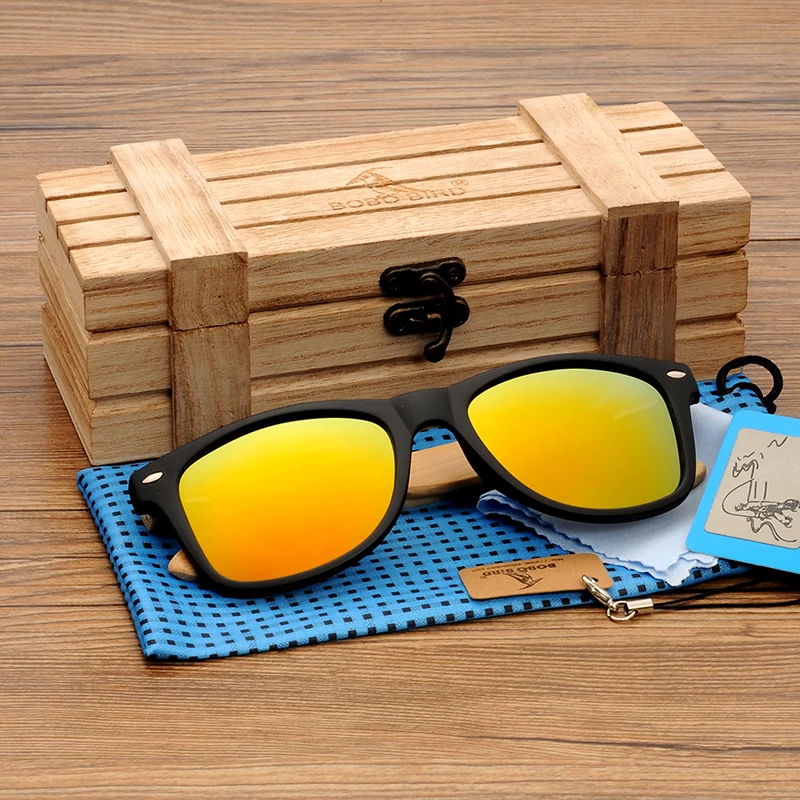 BOBO BIRD женские солнцезащитные очки дерево бамбук для девушек зеркальные