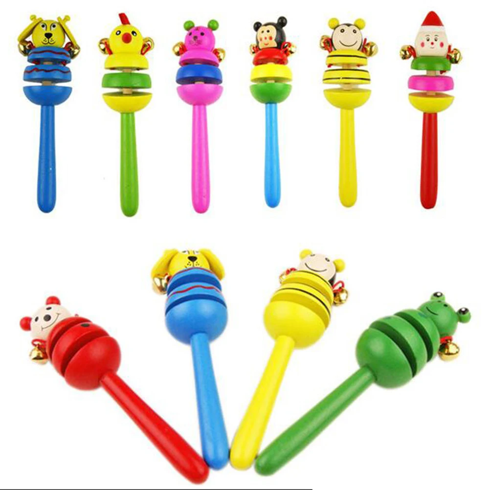 1 шт. детские погремушки для животных Музыкальные Развивающие деревянные игрушки