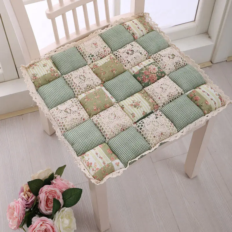 Подушка на стул в стиле пэчворк с цветочным узором декоративные подушки для дома