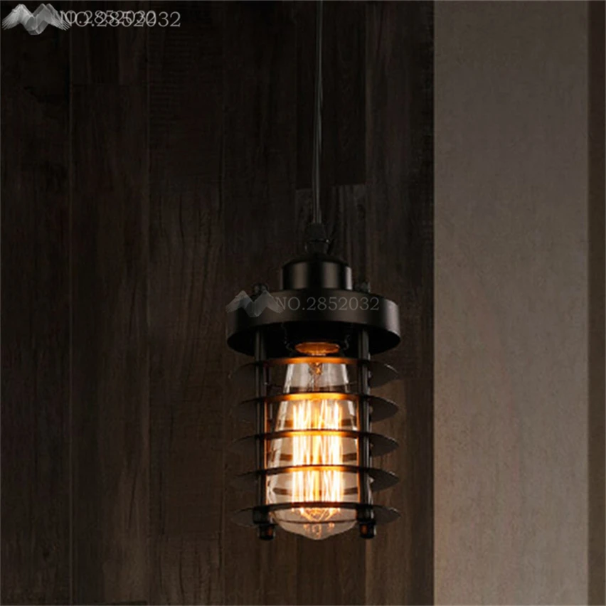 Скандинавский Черный винтажный промышленный подвесной светильник s