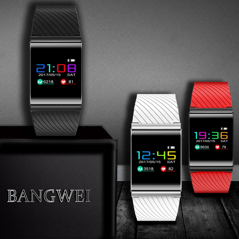 BANGWEI 2018 OLED Цвет Экран Спорт Фитнес трекер умный Браслет IP67 Водонепроницаемый